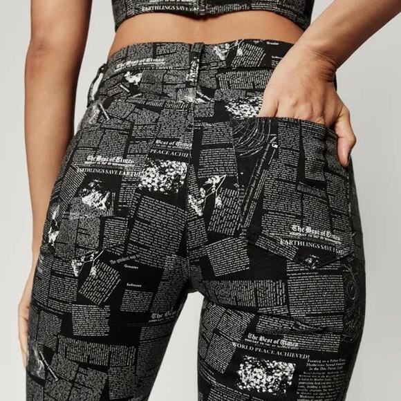 REFORMATION Newsprint Peyton High Rise Bootcut Jeans 29 - Picture 3 of 11